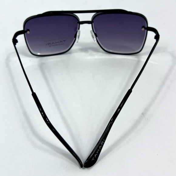 ⭐️TAHARI💯MENS MATT BLACK METAL SUNGLASSES, UNIQUE LENSES & FADING PURPLE COLOR - Picture 13 of 16